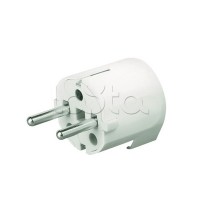 Вилка кабельная, бытовая с центральным вводом кабеля. Белая. IP20 16А 2P+E 230В DKC DIS1302063