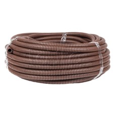 Труба гофр. ПВХ с протяжкой d16 мм (25 м) темное дерево EKF-Plast (tg-z-16d)