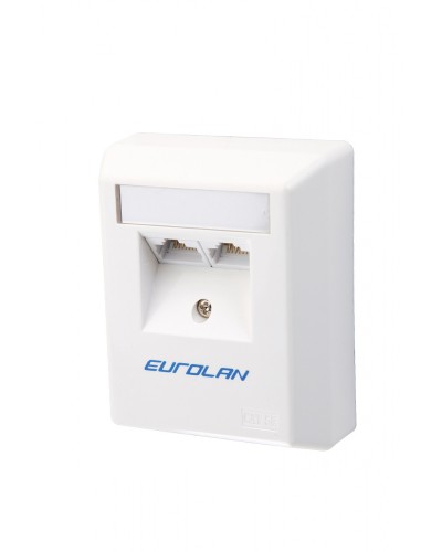 Настенная коробка 2-портовая UTP категории 5e угловая, белый Eurolan (12D-U5-02WT) в Ессентуках Розетки компьютерные и телефонные Pintop.ru