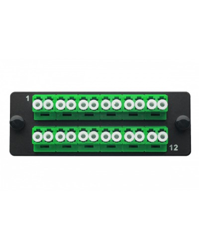 Комплект планка Q-SLOT с 12 адаптерами дуплекс LC OS2, монтажные шнуры, КДЗС Eurolan 38M-S2-2L-12BL в Ессентуках Коннекторы Pintop.ru