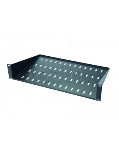 Полка стационарная 2U глуб. 300 мм Eurolan (60A-02-30-11BL) в Ессентуках Полки для шкафов и стоек Pintop.ru