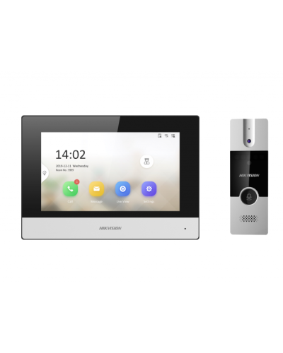Комплект с видеодомофоном и вызывной панелью Hikvision DS-KIS302-P в Ессентуках Комплекты домофонов Pintop.ru