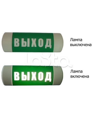 Световое табло Hostcall Омега ВЫХОД в Ессентуках Оповещатели Pintop.ru