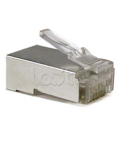 Разъем экранированный RJ-45 под витую пару, категория 6, без вставки Hyperline (PLUG-8P8C-U-C6-SH) в Ессентуках Коннекторы и разъемы Pintop.ru