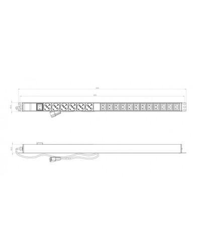 Hyperline SHE-6SH-12IEC-S-2.5AIEC Блок розеток вертикальный в Ессентуках Блоки розеток Pintop.ru