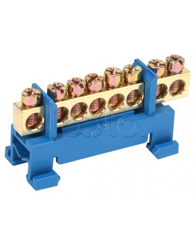 Шина нулевая изолированная с одним угловым изолятором ШНИ-6x9-8-С-С IEK (YNN10-69-8P-K07) в Ессентуках Клеммные колодки Pintop.ru