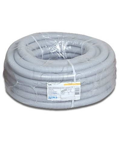 Труба гофрированная ПВХ 20 мм с зондом IEK CTG20-20-K41-100I (100 м) в Ессентуках Труба гофрированная Pintop.ru