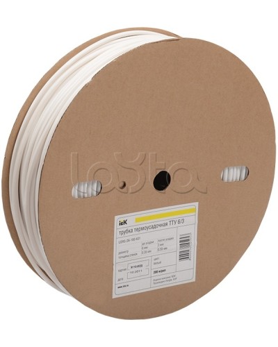 Трубка термоус. ТТУ (ТУТ) 20/10(дл.100м) белая. IEK(UDRS-D20-100-K01) в Ессентуках Дополнительное оборудование для ОПС Pintop.ru