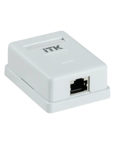 Настенная розетка, разъем RJ-45 (8P8C) категории 5е, FTP 1-порт ITK (CS2-1C5EF-12) в Ессентуках Розетки компьютерные и телефонные Pintop.ru