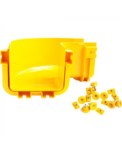 Горизонтальный поворот 90° оптического лотка 600 мм, желтый LANMASTER (LAN-OT600-HC90/NC) в Ессентуках Аксессуары для лотков Pintop.ru