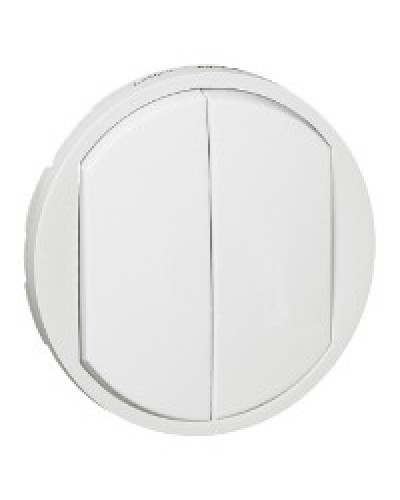 Лицевая панель для выключателя двойного белый Celiane Legrand 068002 в Ессентуках Аксессуары для кабель-канала Pintop.ru