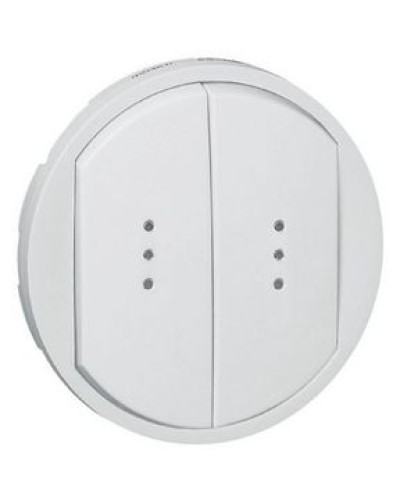 Лицевая панель для выключателя двойного с индикацией белый Celiane Legrand 068004 в Ессентуках Аксессуары для кабель-канала Pintop.ru