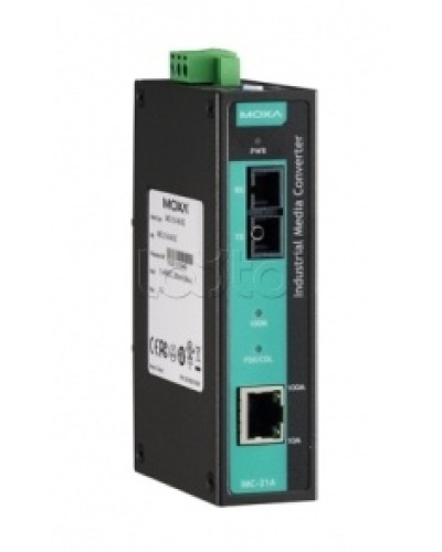 Медиаконвертер Ethernet 10/100BaseTX в 100BaseFX (SC) с расширенным диапазоном температур Moxa IMC-21A-S-SC-T в Ессентуках Медиаконвертеры Pintop.ru