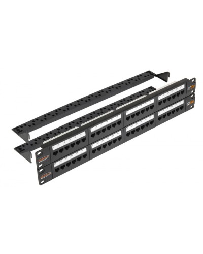 Патч-панель 19, 2U, 48xRJ45 NIKOMAX (NMC-RP48UD2-2U-BK) в Ессентуках Патч панель Pintop.ru
