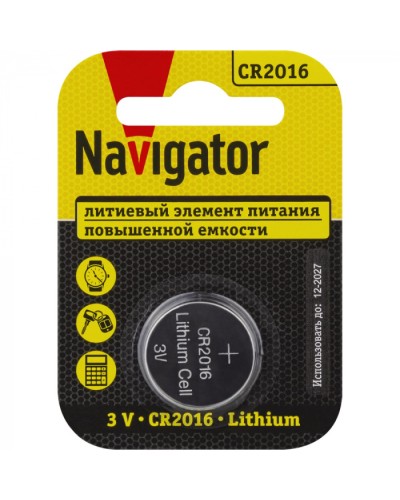 Элемент питания Navigator 93 821 NBT-CR2016-BP1 в Ессентуках Электротехническое оборудование Pintop.ru