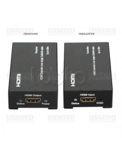 Комплект для передачи HDMI по одному кабелю витой пары CAT5e/6 до 50м OSNOVO TA-Hi/1+RA-Hi/1 в Ессентуках Видеоусилители, Модуляторы, Делители Pintop.ru