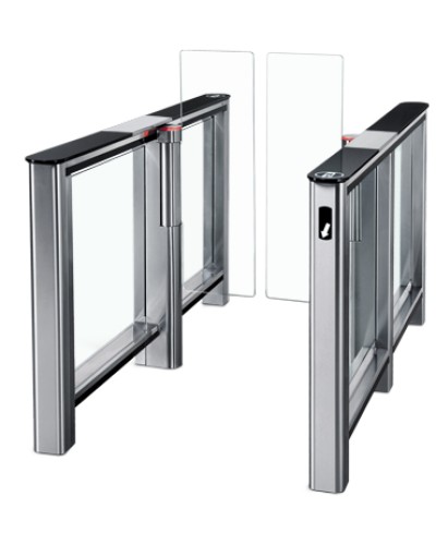 Турникет PERCo-ST-01 с крышками из закал. стекла с центральной вставкой из нерж. стали со створками Створки шириной 475 в Ессентуках Турникеты Pintop.ru