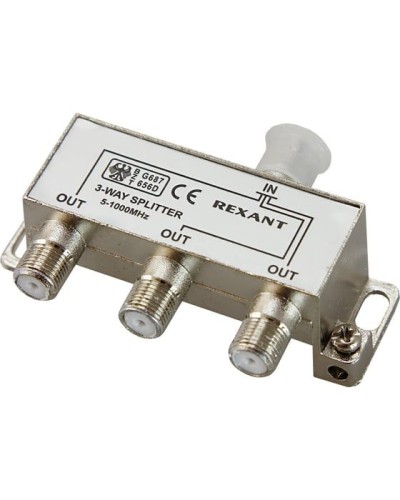 Делитель антенный, (3 TV), 5-1000 МГц REXANT 06-0041-C в Ессентуках Системы видеонаблюдения Pintop.ru