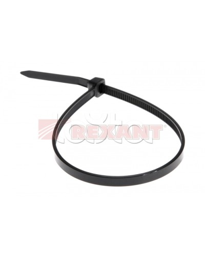 Хомут-стяжка нейлоновый 5х350 мм чёрный (100шт/уп) REXANT 07-0351 в Ессентуках Стяжки-хомуты Pintop.ru
