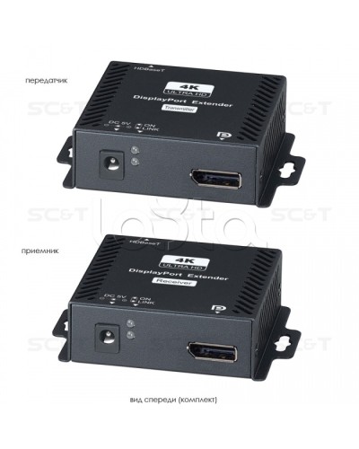 Комплект (передатчик + приёмник) для передачи DisplayPort + USB + RS232 SC&T DP02U в Ессентуках Видеоусилители, Модуляторы, Делители Pintop.ru