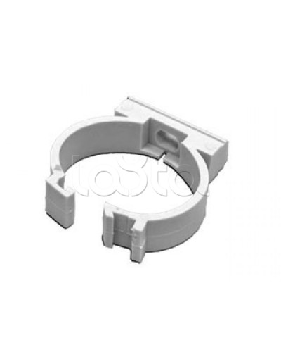 Держатель с защелкой для гофрированной или жесткой гладкой трубы D25 мм, цвет чёрный Экопласт 41625BL в Ессентуках Держатели, клипсы, скобы Pintop.ru