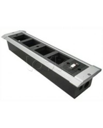 Блок настольный встраиваемый, с выключателем нагрузки на 4 модуля (45х45мм) для креп. к столу (алюмин) Экопласт 70324 в Ессентуках Аксессуары для кабель-канала Pintop.ru