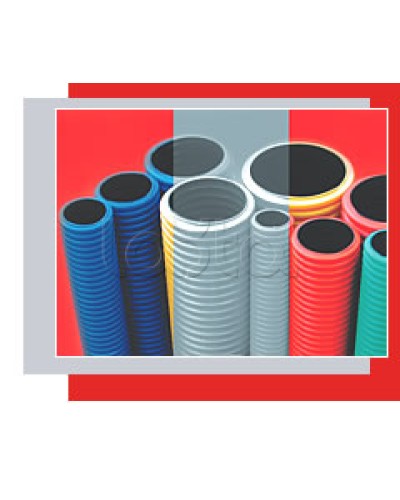 NR90 Двустенная труба ПНД жёсткая, тип 750, SN19, D90мм (1шт=5,7м) цвет красный Экопласт (80090-57) в Ессентуках Труба гофрированная Pintop.ru