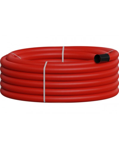 NR063 Двустенная труб.а ПНД гибкая, тип 450, SN18, с зондом, D63мм (20м) цвет красный Экопласт 801063-20 в Ессентуках Гладкая труба Pintop.ru