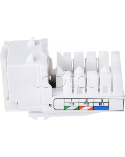 Механизм розетки телефонной (6 контактов) RJ-12 LK45 (Экопласт) (855600) в Ессентуках Розетки компьютерные и телефонные Pintop.ru