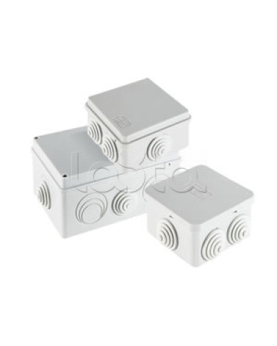 Экопласт JBS070 Коробка распред. о/п, 70х70х40мм 6 вых., IP44 чёрный в Ессентуках Распределительные коробки Pintop.ru