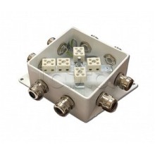 Коробка монтажная огнестойкая Гефест КМ-О (10к*6,0)-IP66-120х120, семь вводов