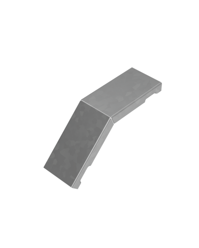 Крышка внешнего вертикального угла 45 гр. 50 мм ПЛЮС INOX304 КМ-Профиль (KVLplus45-50 INOX304) в Ессентуках Аксессуары для лотков Pintop.ru
