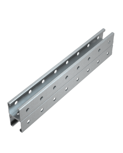 Страт-профиль двойной 41х41 L550 мм s:1,5 (тройная перфорация) КМ-Профиль (2STP41-41-550 3P) в Ессентуках Аксессуары для лотков Pintop.ru