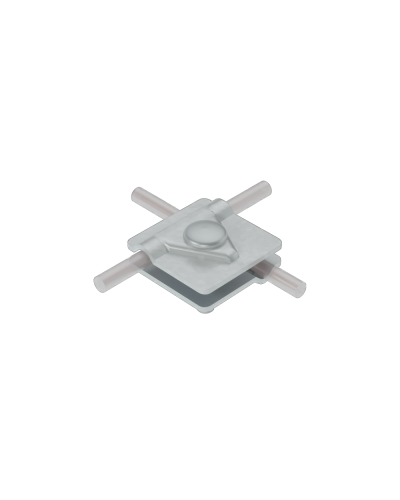 Универсальный соединитель для прутка Ø 5-10 мм с 2 пластинами 40х40 мм HD КМ-Профиль (2USM-D5-10 HD) в Ессентуках Аксессуары для лотков Pintop.ru