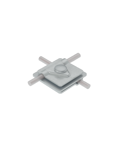 Универсальный соединитель для прутка Ø 5-10 мм с 3 пластинами 40х40 мм CU КМ-Профиль (3USM-D5-10 CU) в Ессентуках Аксессуары для лотков Pintop.ru