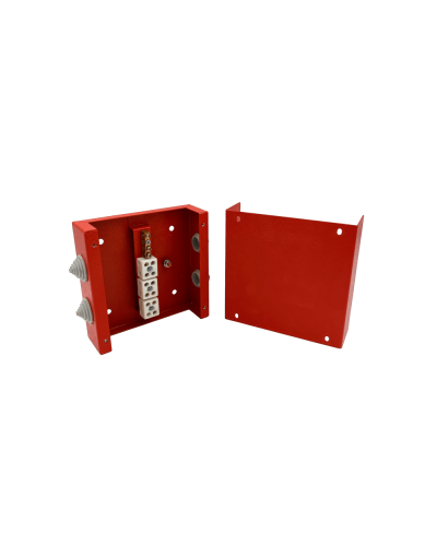 Коробка распределительная огнестойкая КРОПС, IP65, габаритные размеры 100х100х60 мм, для кабелей сечением до 4 мм2, 4 клеммы КМ-Профиль (FRJB-KM-ST4-4-04-КРОПС-IP65) в Ессентуках Распределительные коробки Pintop.ru