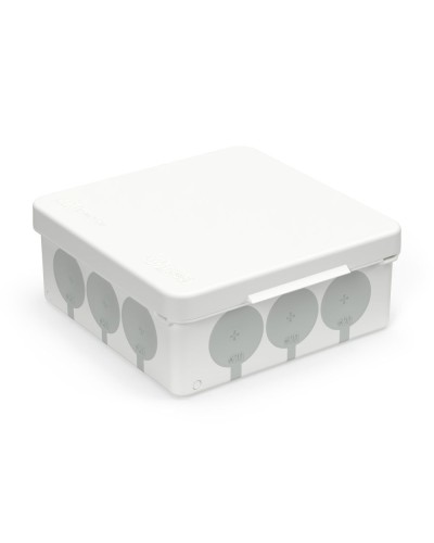 Коробка распред. 60-0303-9003с двухкомп. (HF) белая с серым 100х100х40 (90шт/кор) Промрукав (60-0303-9003с) в Ессентуках Распределительные коробки Pintop.ru