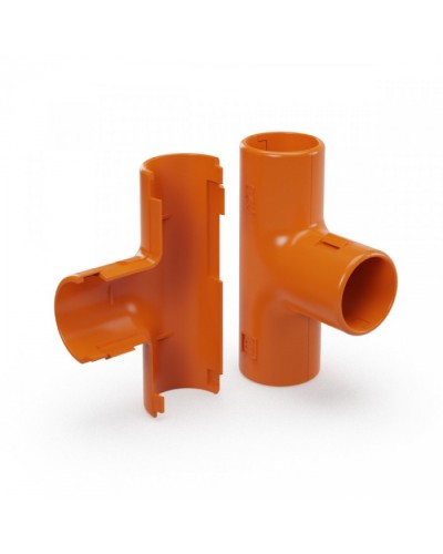 Тройник разборный оранжевый d25 мм (30шт/300шт уп/кор) Промрукав (PR13.1160) в Ессентуках Повороты, муфты, тройники Pintop.ru