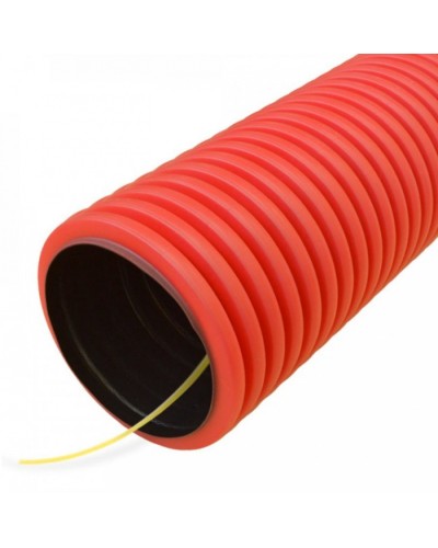 Труба гофрированная двустенная ПНД гибкая тип 750 (SN29) с/з красная д63 (100м/уп) Промрукав (PR15.0045) в Ессентуках Труба гофрированная Pintop.ru