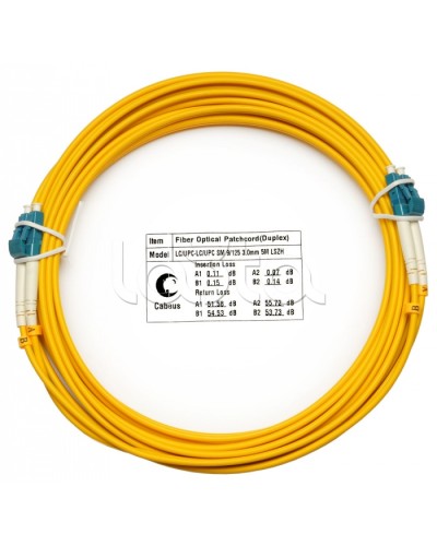Шнур оптический duplex LC-LC 9/125 SM 1 м LSZH Cabeus FOP(d)-9-LC-LC-5M в Ессентуках Патч-корды оптические Pintop.ru