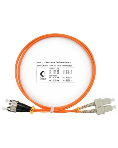 Шнур оптический duplex SC-FC 62,5/125 mm 1м LSZH Cabeus FOP-62-SC-FC-1m в Ессентуках Патч-корды оптические Pintop.ru