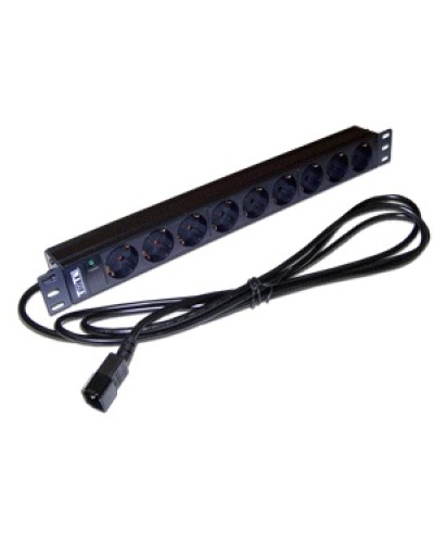 Блок розеток 19 9 шт. без выключателя, 10A 250V, шнур питания с вилкой C14, 3.0 м TWT TWT-PDU19-10A9P4-3.0 в Ессентуках Блоки розеток Pintop.ru