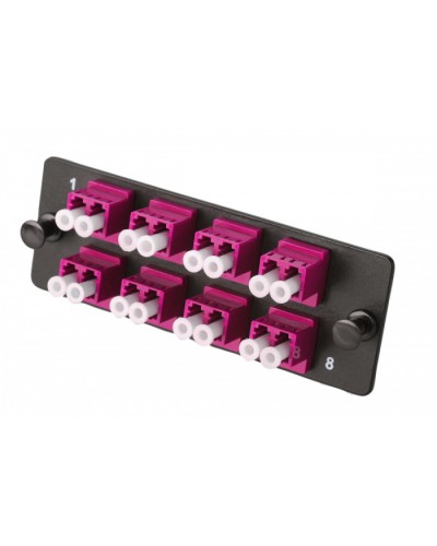 Комплект планка Q-SLOT с 8 адаптерами дуплекс LC OM4, монтажные шнуры, КДЗС Eurolan (38M-40-2L-08BL) в Ессентуках Кроссы оптические Pintop.ru