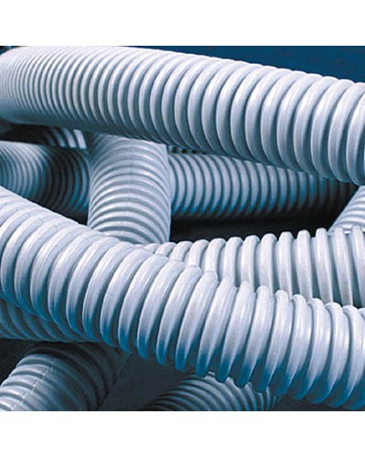 Труба ПВХ гибкая гофрированная д.25 мм, лёгкая без протяжки, 50 м, цвет серый DKC 90925 в Ессентуках Труба гофрированная Pintop.ru