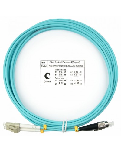 Шнур оптичесикй duplex LC-FC 50/125 MM OM3 3 м LSZH Cabeus FOP-50-LC-FC-3M в Ессентуках Патч-корды оптические Pintop.ru