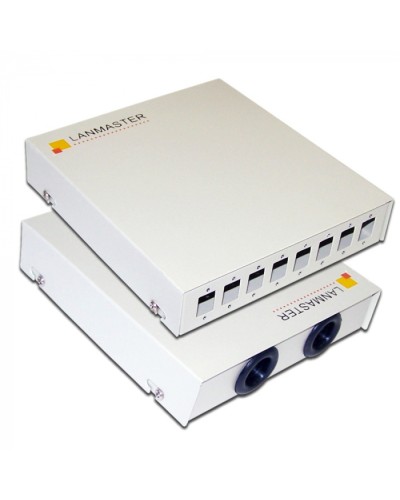 Кросс оптический настенный, металлический, на 8 SC адаптеров LANMASTER (LAN-FOBM-WM-8SC) в Ессентуках Кросс оптический Pintop.ru