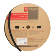 Термоусаживаемая трубка ТУТ нг 8/4 черная рулон EKF PROxima (tut-8-b)