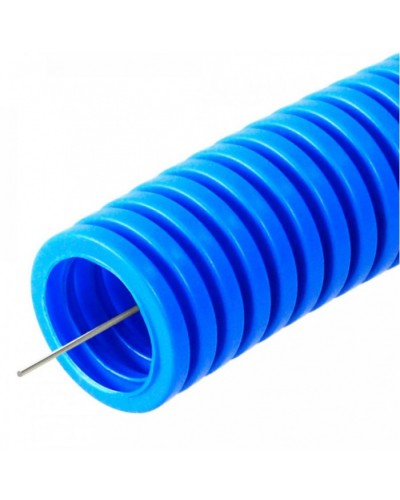 Труба гофрированная ПП лёгкая 350 Н не распространяющая горение синяя д25 (10м/уп) Промрукав (PR02.0254) в Ессентуках Труба гофрированная Pintop.ru