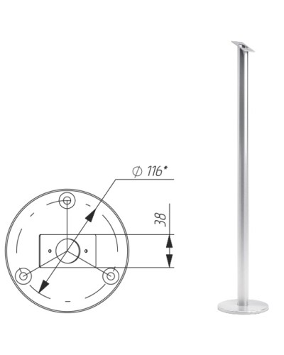 Стойка d32 (антик серебро) Oxgard в Ессентуках Ограждения Pintop.ru