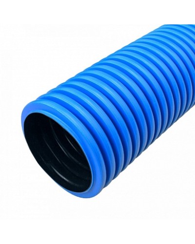Труба гофрированная двустенная ПНД жесткая тип 450 (SN6) синяя д200 6м (12м/уп) Промрукав в Ессентуках Труба гофрированная Pintop.ru